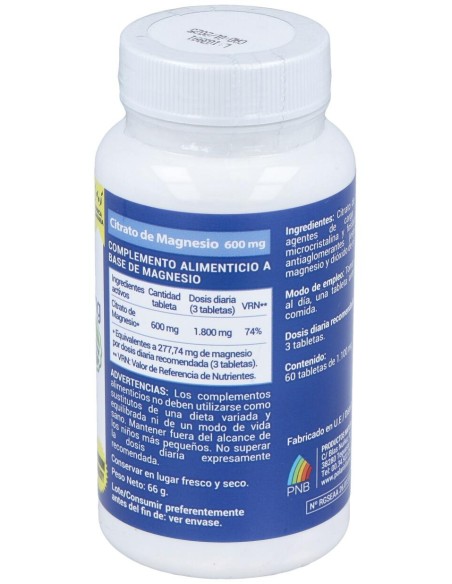Polaris Citrato Magnesio 600Mg 60Tabs