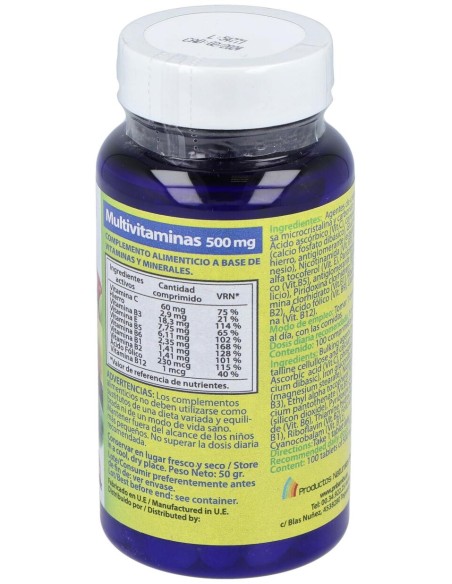 Multivitaminas 500Mg. 100Comp.