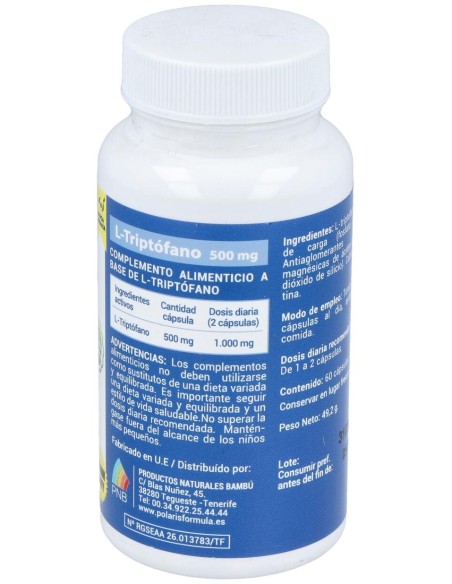 L-Triptofano 500Mg. 60Cap.