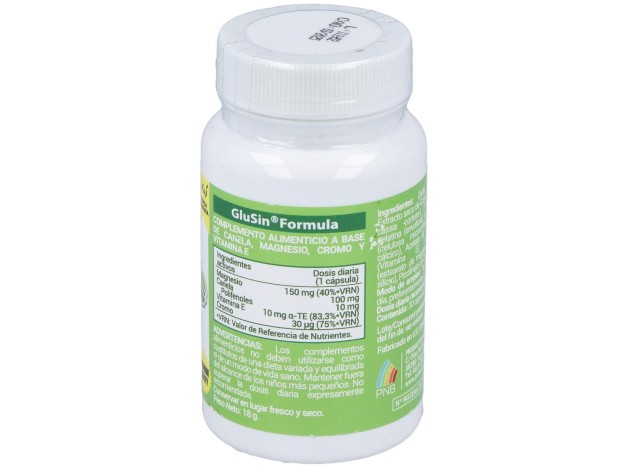 Glusin (Canela + Magnesio) 600Mg. 30Cap.