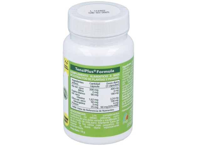 Tensiplus (Ajo+Espino Blanco) 500Mg. 30Cap