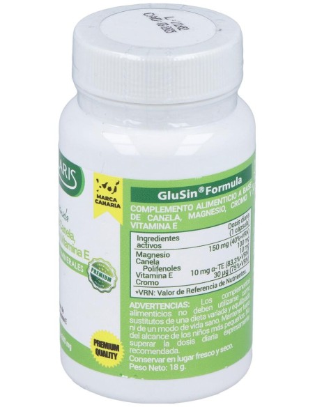 Glusin (Canela + Magnesio) 600Mg. 30Cap.