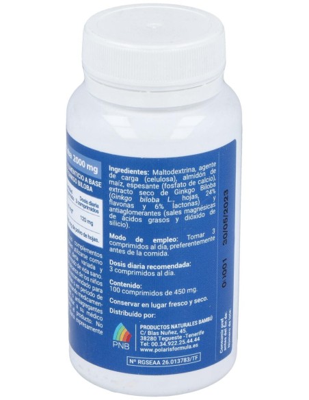 Polaris Ginkgo Biloba 2000Mg 100Comp