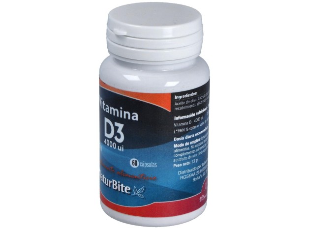 Naturbite Vitamina D3 4000 Ui 60Caps