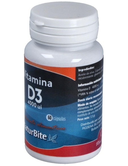 Naturbite Vitamina D3 4000 Ui 60Caps