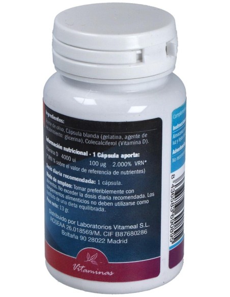 Naturbite Vitamina D3 4000 Ui 60Caps