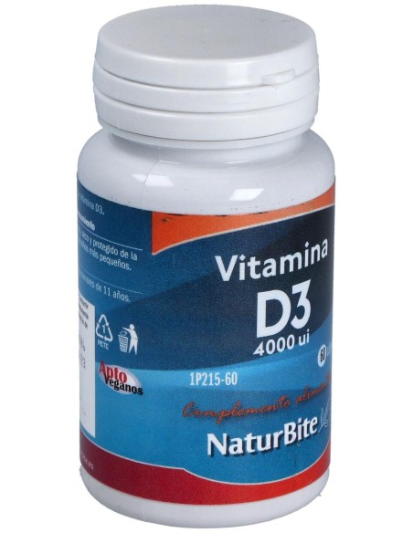 Naturbite Vitamina D3 4000 Ui 60Caps
