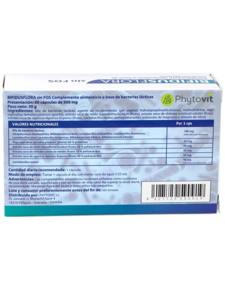 Bifidusflora Sin Fos 60Vcaps.