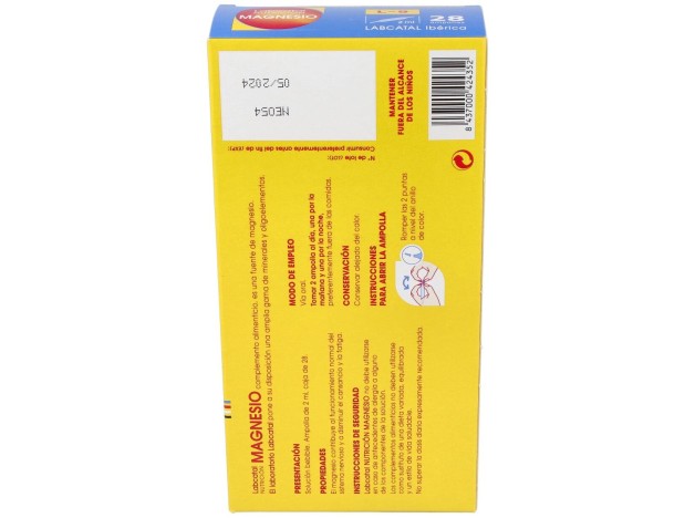 Labcatal 09 Magnesio Ampollas, 28 X 2 Ml