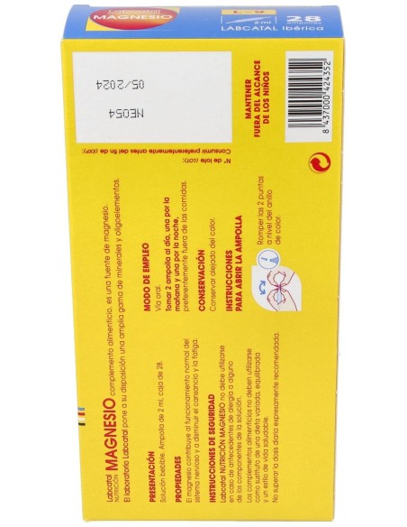 Labcatal 09 Magnesio Ampollas, 28 X 2 Ml