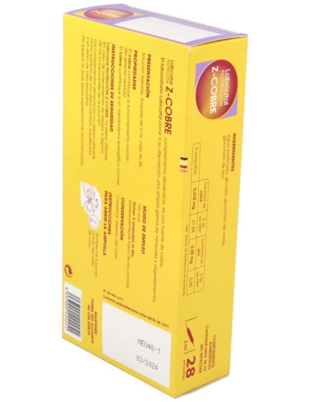 Labcatal Nutrición Zinc Cobre, 28 Ampollas X 2 Ml