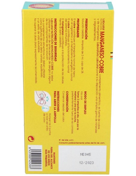 Labcatal Nutrición Manganeso-Cobre, 28 Ampollas