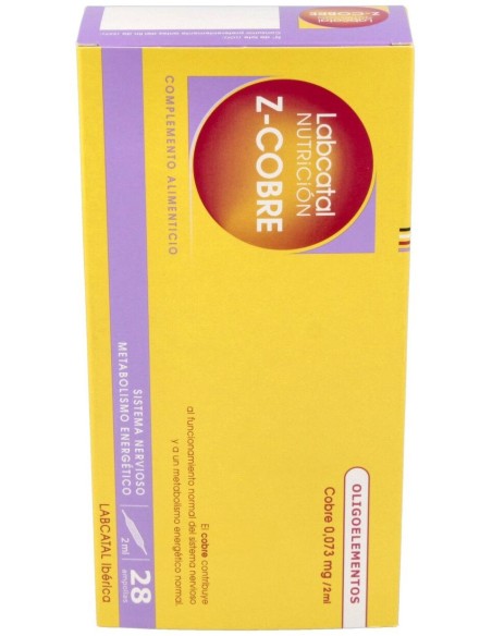 Labcatal Nutrición Zinc Cobre, 28 Ampollas X 2 Ml