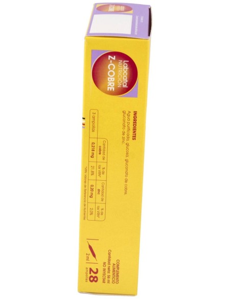 Labcatal Nutrición Zinc Cobre, 28 Ampollas X 2 Ml