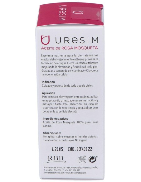 Uresim Aceite De Rosa Mosqueta 100% Puro 30Ml