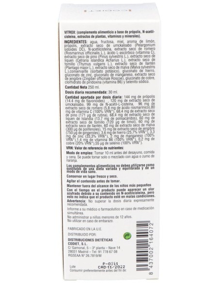 Codiet Vitrox Jarabe 250Ml
