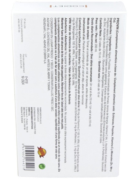 Codiet Provir Defens 20 Ampollas