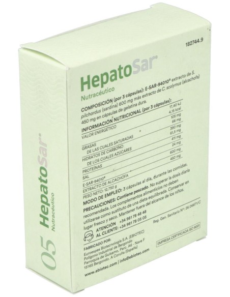 Ebiotec Hepatosar 30 Perlas