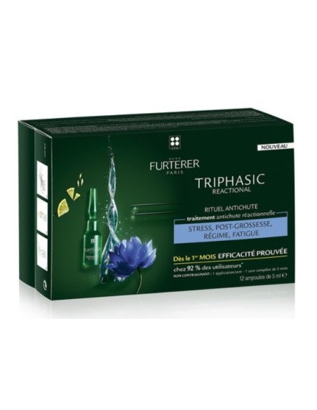 René Furterer Triphasic Reaccional Anticaída 12 Ampollas