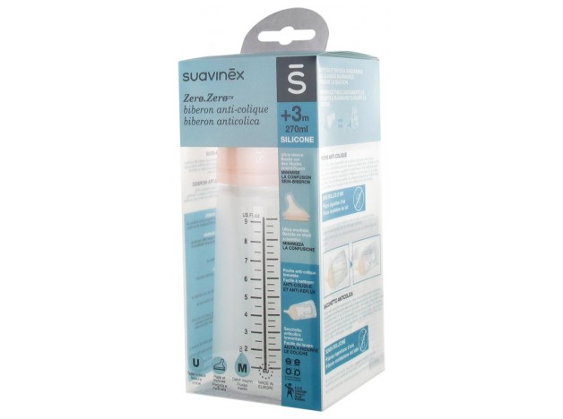 Suavinex Biberon Silicona +3M 270Ml Zero Zero