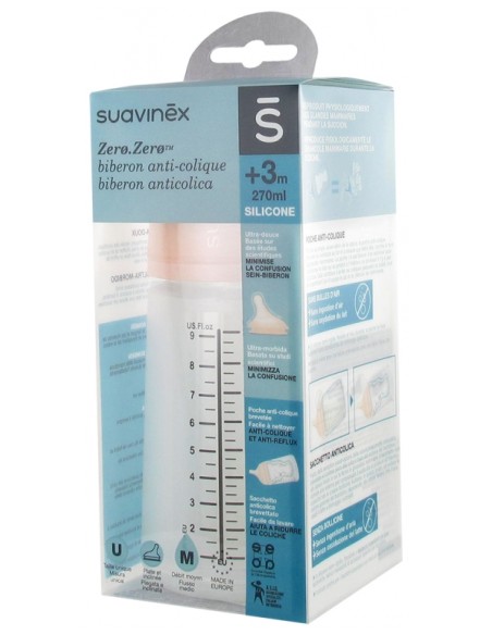 Suavinex Biberon Silicona +3M 270Ml Zero Zero
