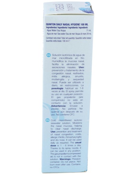 Quinton Daily Nasal Hygiene Isotonico Spray 100Ml
