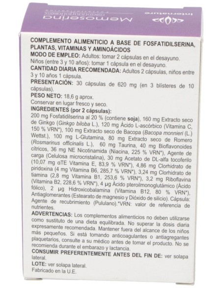 Internature Memoserina Complex 30 Cap