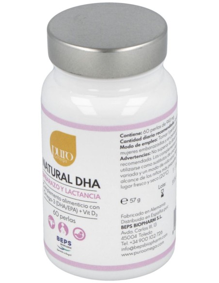 Puro Omega Natural Dha Embarazo Lactancia 60 Perlas