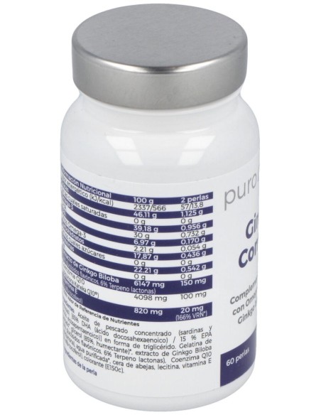 Puro Omega Ginkgo Complex Dha/Epa Q10 60Perlas