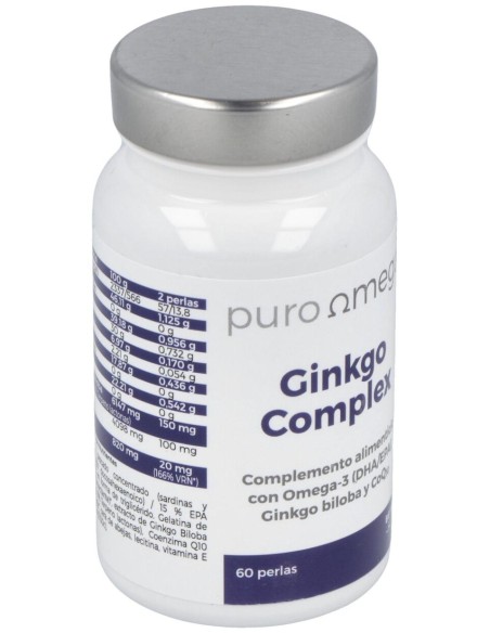 Puro Omega Ginkgo Complex Dha/Epa Q10 60Perlas