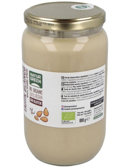 Naturgreen Tahín Ecológico De Sésamo 800 G