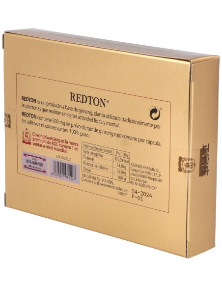 Redton Ginseng Rojo Coreano 100 Capsulas