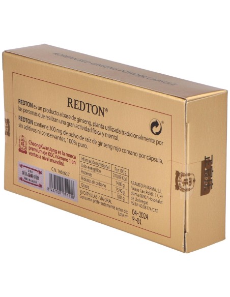 Redton Ginseng Rojo Coreano 50Cap