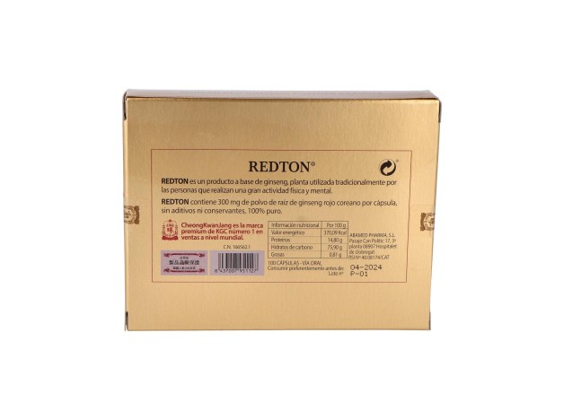 Redton Ginseng Rojo Coreano 100 Capsulas