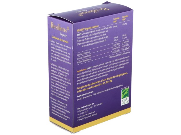 100% Natural Resiliens Deporte 60 Cápsulas