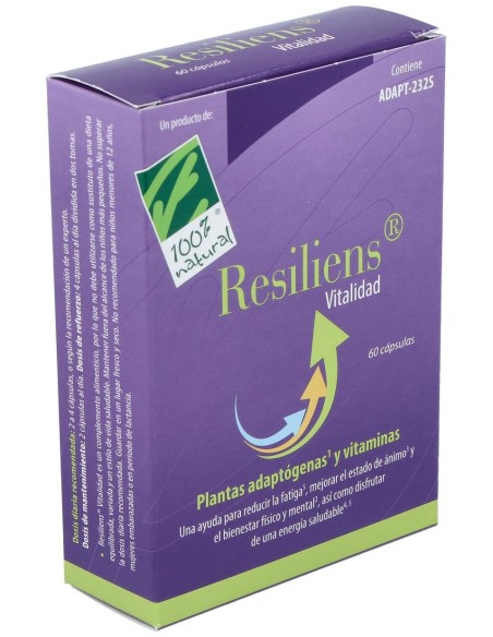 100% Natural Resiliens Vitalidad 60 Cápsulas