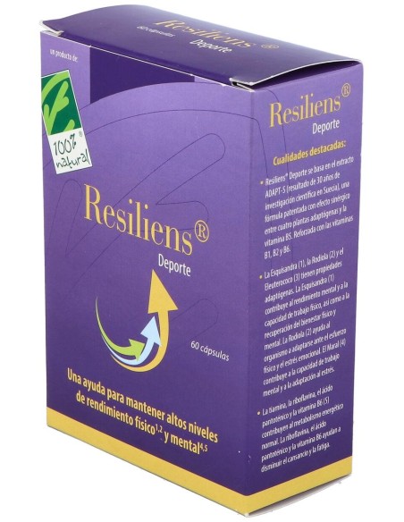 100% Natural Resiliens Deporte 60 Cápsulas