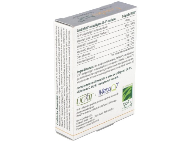 100% Natural Condroartil Con Colágeno Uc-Ii 30...