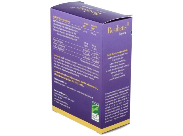 100% Natural Resiliens Deporte 60 Cápsulas
