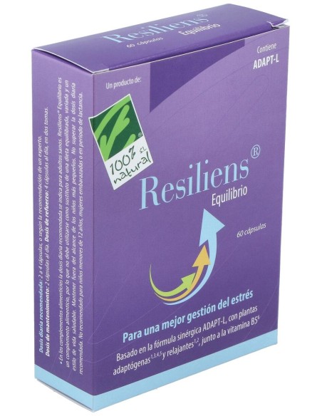 100% Natural Resiliens Equilibrio 60 Cápsulas
