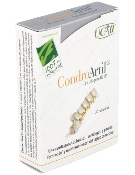 100% Natural Condroartil Con Colágeno Uc-Ii 30 Cápsulas