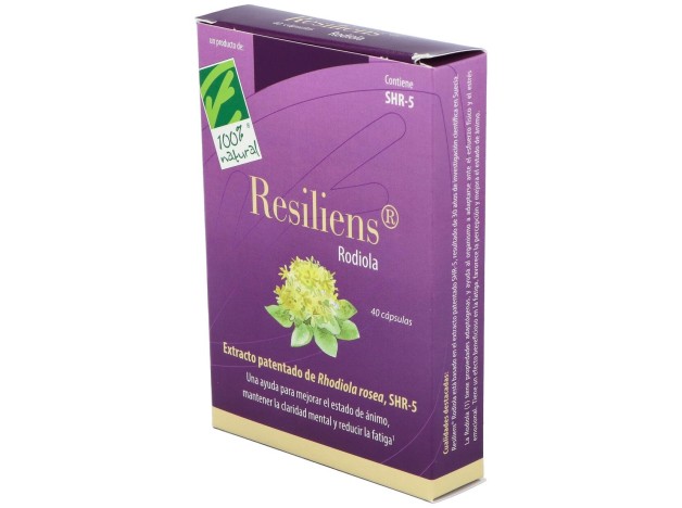 100% Natural Resiliens Rodiola 40 Cápsulas
