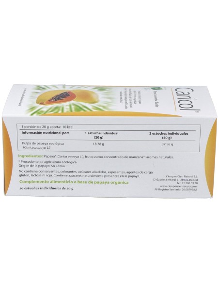 100% Natural Caricol Digestivo 20 Estuches Individuales