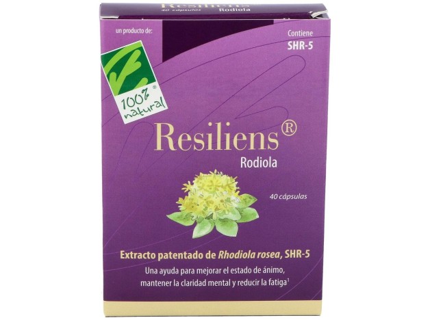 100% Natural Resiliens Rodiola 40 Cápsulas