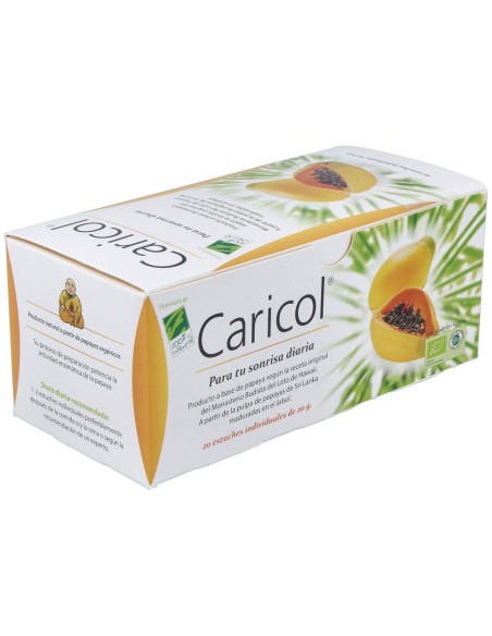 100% Natural Caricol Digestivo 20 Estuches Individuales