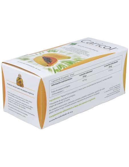 100% Natural Caricol Digestivo 20 Estuches Individuales