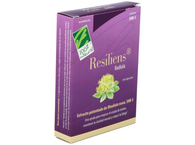 100% Natural Resiliens Rodiola 40 Cápsulas