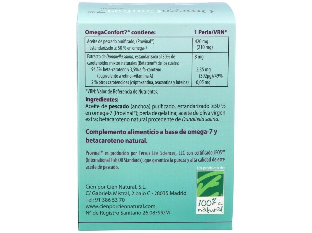 100% Natural Omegaconfort 7 90 Cápsulas