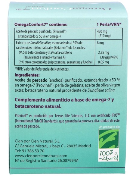 100% Natural Omegaconfort 7 90 Cápsulas