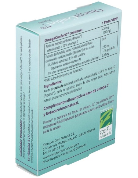 100% Natural Omegaconfort 7 30 Cápsulas